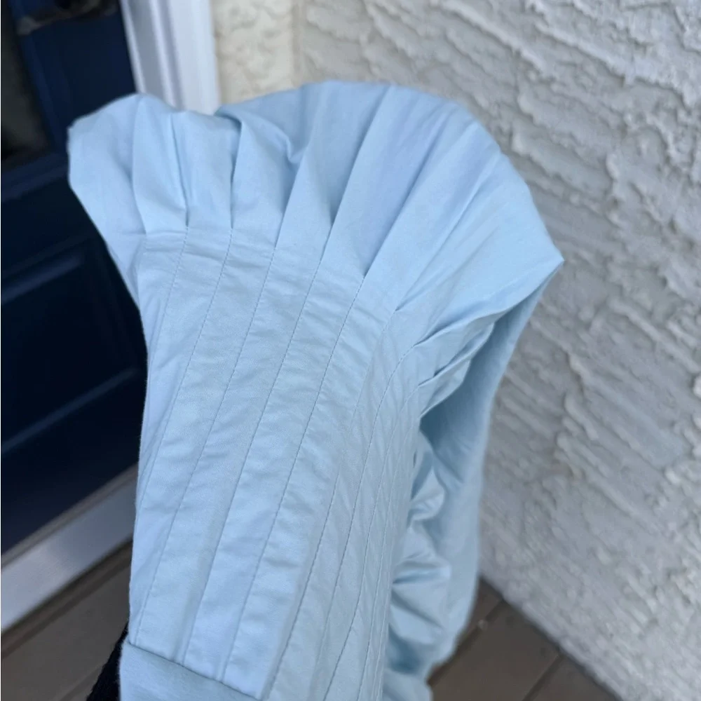 J. Crew light blue pin tuck mix dress